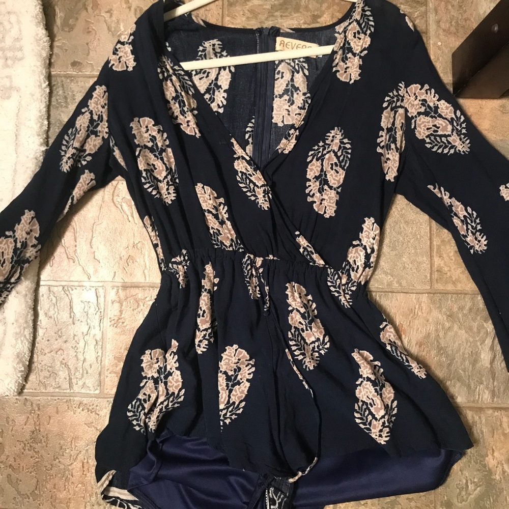 Peppermayo Blue Feather Romper